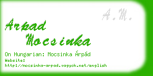 arpad mocsinka business card